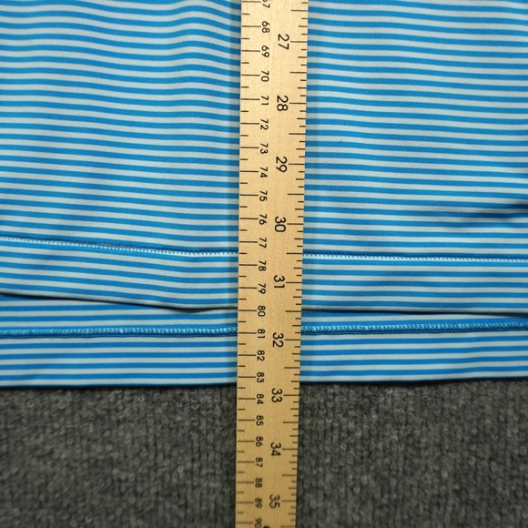 Peter Millar Polo Shirt Mens L Blue Striped Summer Comfort Short Sleeve Stretch - Picture 10 of 12